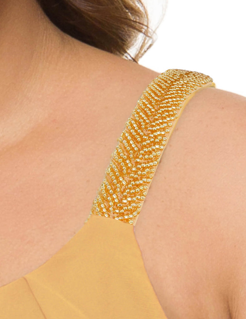 plus-size-tops-for-women-pleated-tank-cami-gold-yellow-pleated-strap